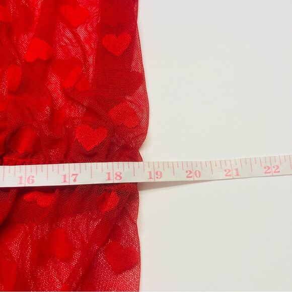 Cacique Heart Lace Cherry Romper Crossover Neck Plus Size 22/24 Haute‎ Red NEW - Picture 11 of 12